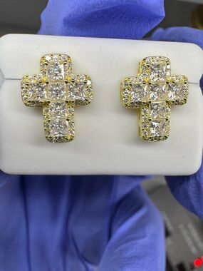 18K Gold Vermeil over 925 Sterling Silver Moissanite 2.00 CTW VVSD Earrings